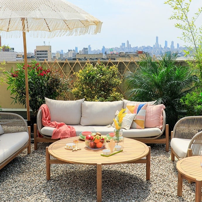 Image of outdoor furniture and table